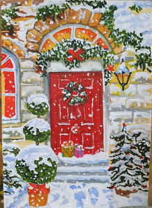 Carol C.Christmas at home, mixed media. 12.20.jpeg